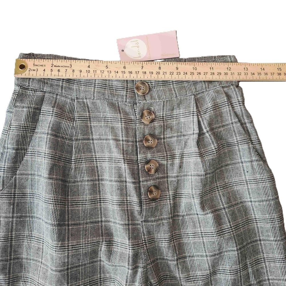 Bar Dot Black Check Pattern Cropped Trousers Size… - image 3